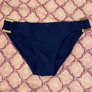 Heidi Klein S small navy bikini bottoms side buckle